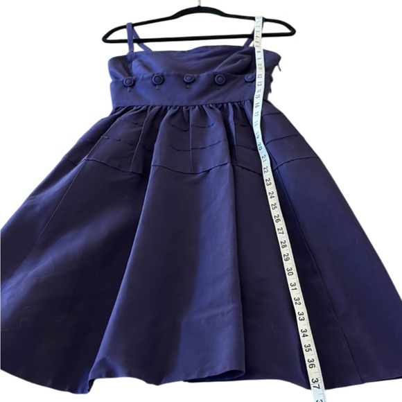 Maeve by Anthropologie Button Two Piece Cotton/Silk Dress in Navy/Purple- Size 0 - Picture 9 of 12